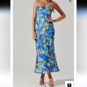 Asrt Florianne Floral Print Bustier Sleeveless Maxi Dress